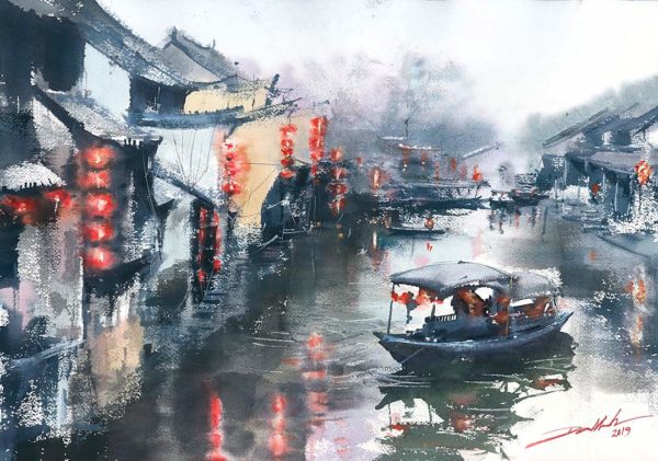 zhouzhuang obrazy Akwarela minh dam galeria